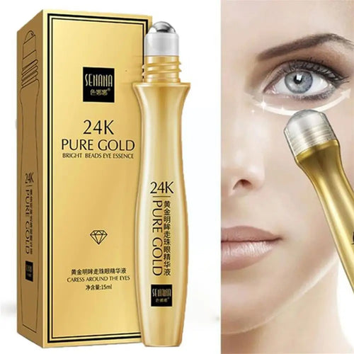 24K Gold Eye Roller Cream – Hydrating, Anti-Dark Circles, 15ml