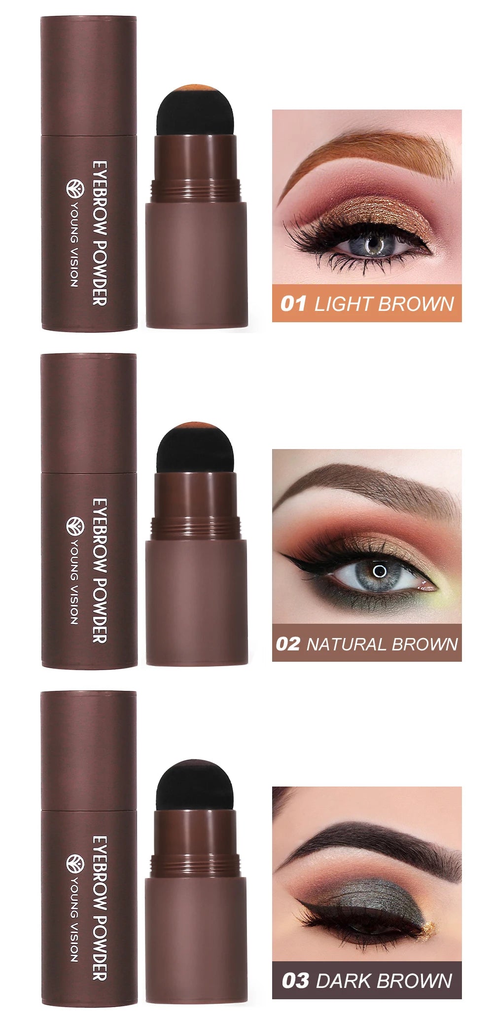 Eyebrow Stamp Stencil Kit – Waterproof Brow Makeup with 10 Stencils