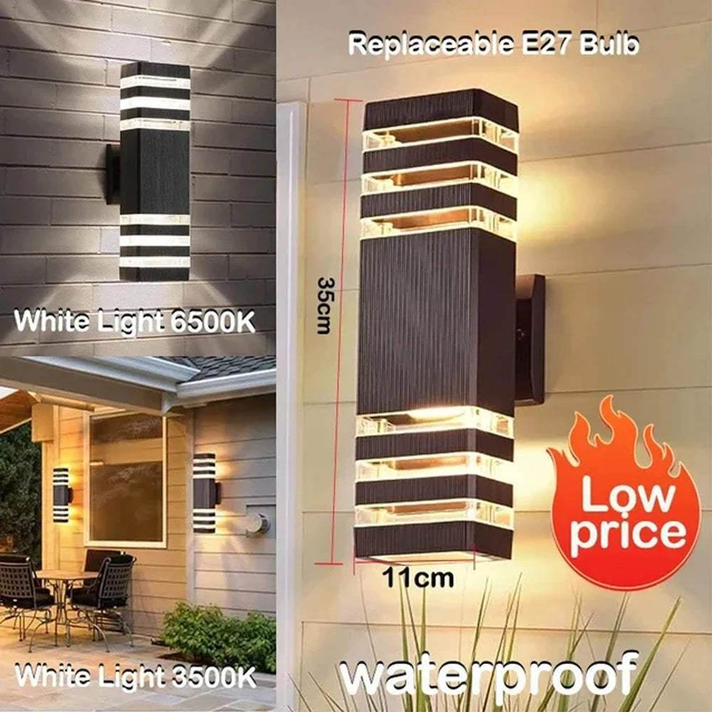 Outdoor Waterproof Street Wall Light – LED E27 Bulb Fixture