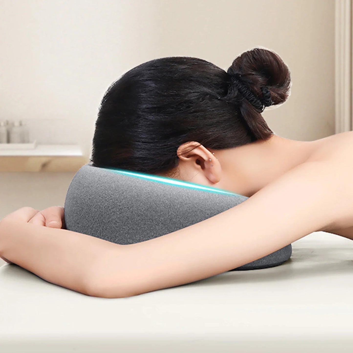 Face Down Memory Foam Pillow – Prone Nap & Massage Headrest