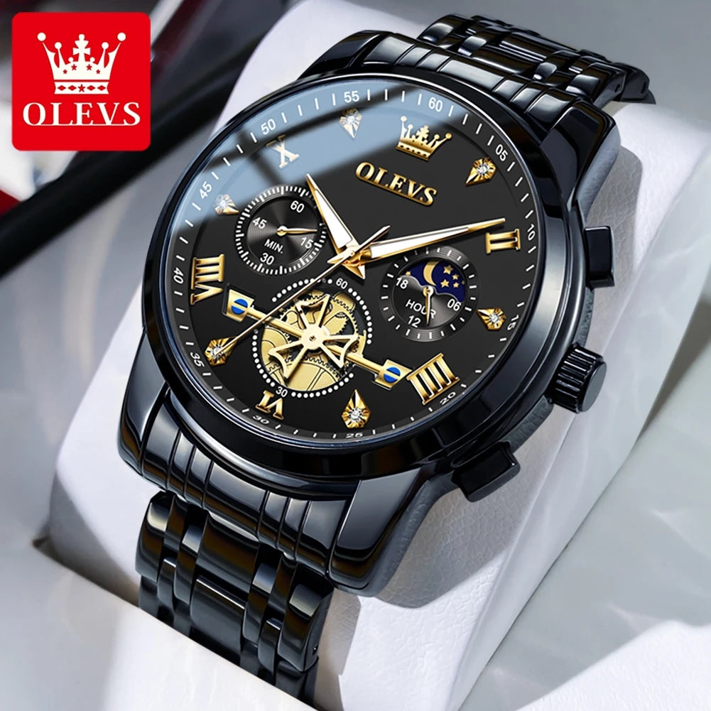 Cartmela 2856 Men’s Quartz Watch – Skeleton Flywheel Chronograph
