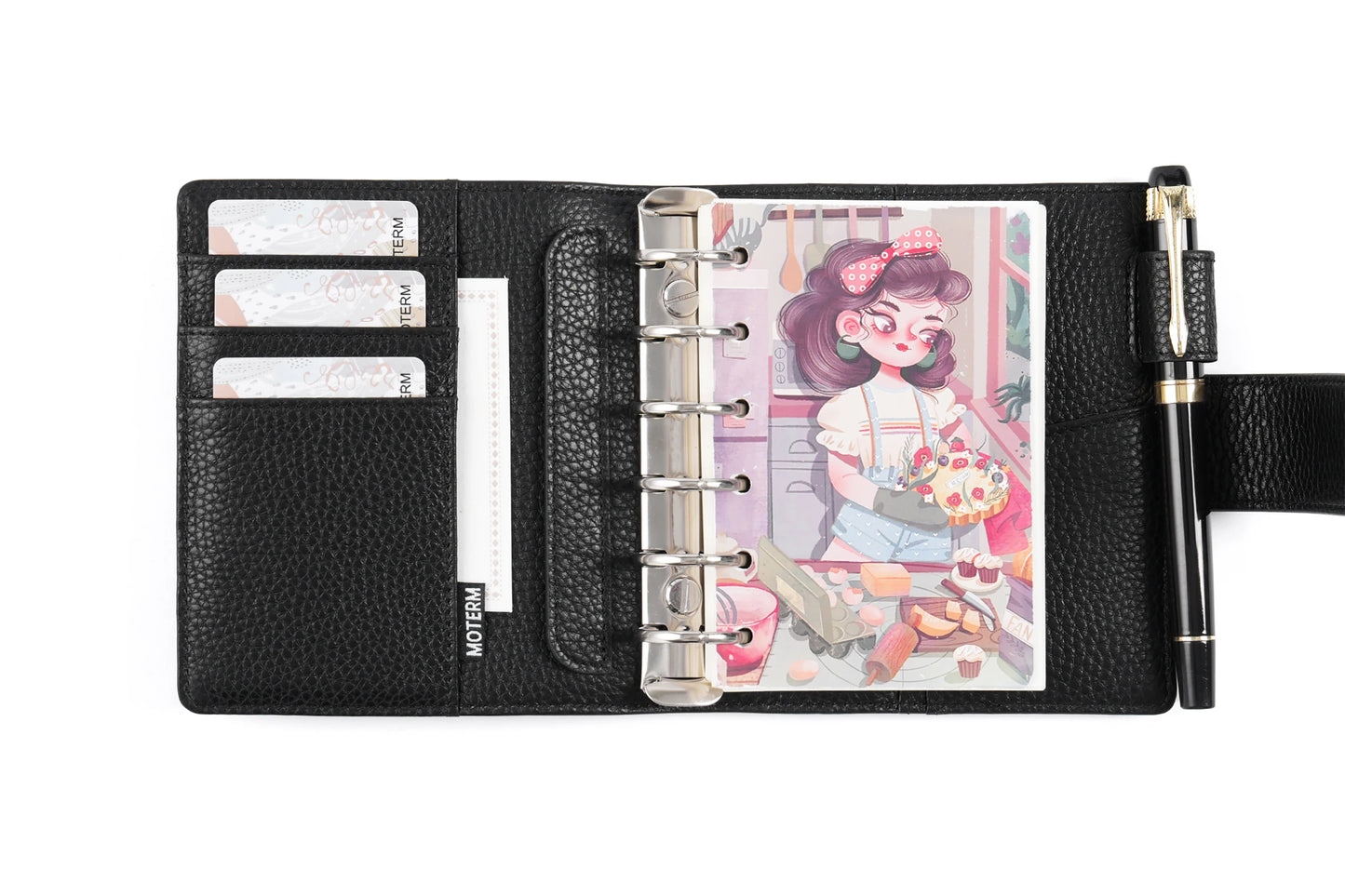Elite Pocket A7 Rings Planner Cover – Pebbled Grain Leather, 25mm Rings
