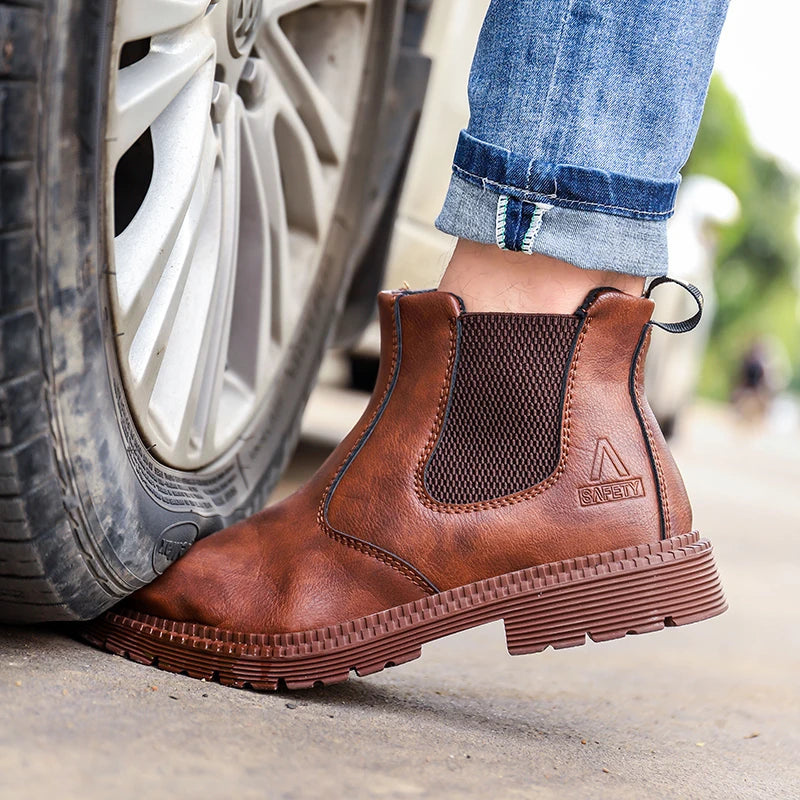 Cartmela 2023 Men’s Leather Safety Boots