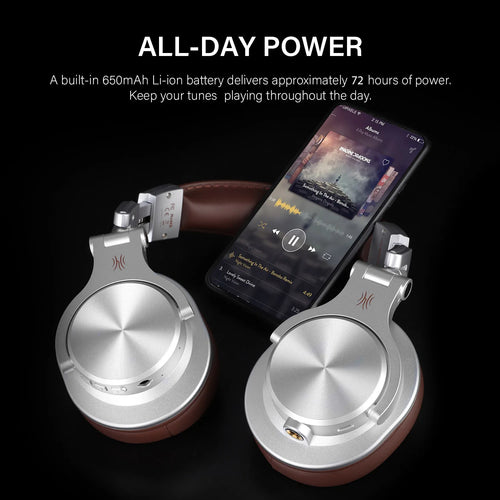 Wired & Wireless Bluetooth 5.2 Over-Ear Headphones with Mic