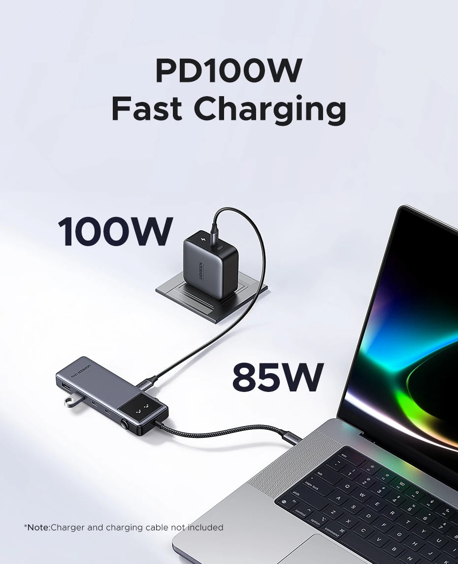 Uno 6-in-1 USB-C Hub – 4K 60Hz, 100W PD, 10Gbps Splitter