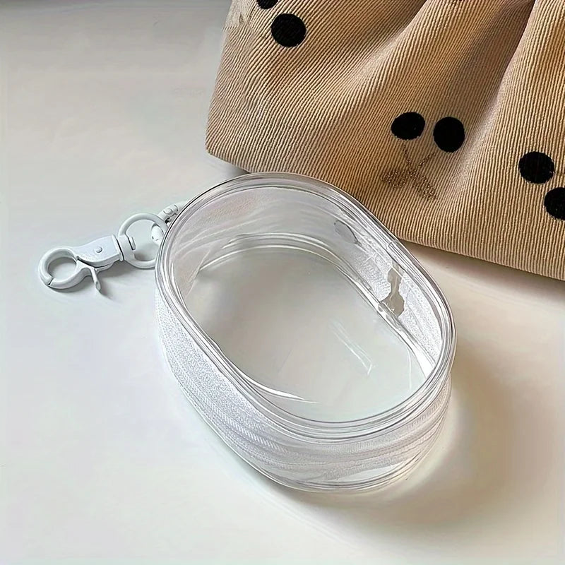 Portable Mini Clear Zipper Bag - Organizer for Earphones & Chargers