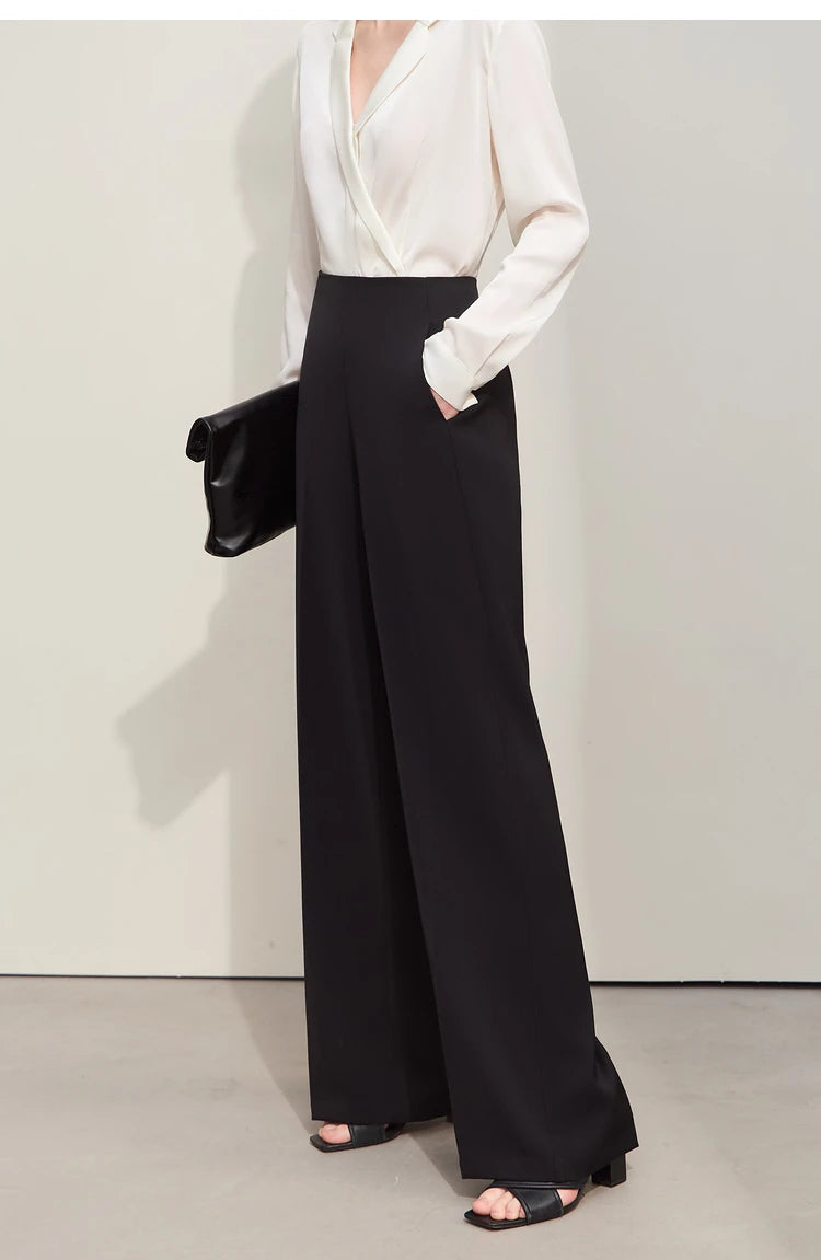 Women’s Wide-Legged Casual Pants – Summer Straight Full-Length Trousers
