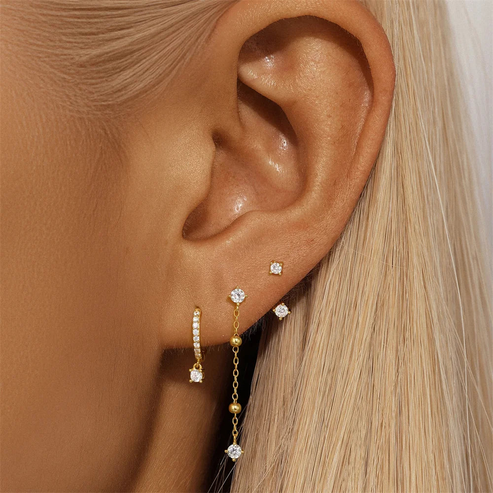 925 Sterling Silver Earring Set – Waterdrop, Flower & Pearl Trio