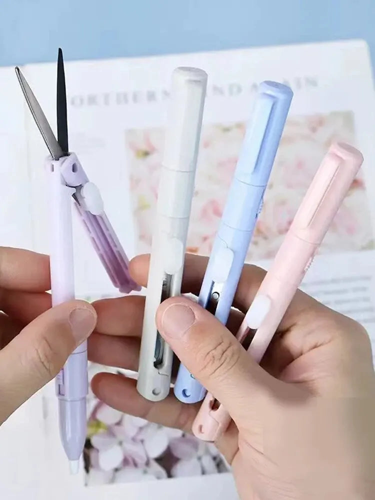 Mini 2-in-1 Portable Scissors & Paper Cutter Knife for Crafting