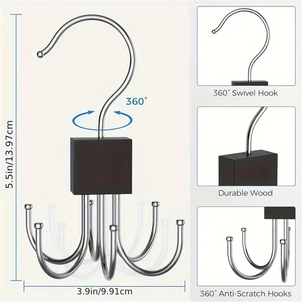 360° Rotating Storage Hanger Hook for Bras, Scarves, Ties & Accessories