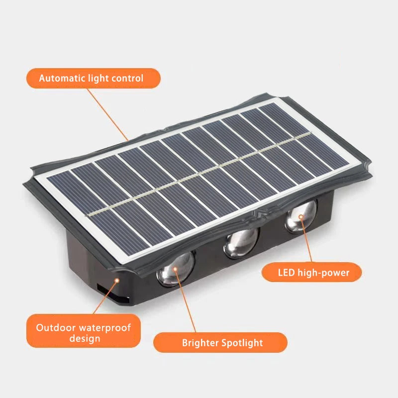Solar LED Outdoor Wall Light – Waterproof Up & Down Lamp