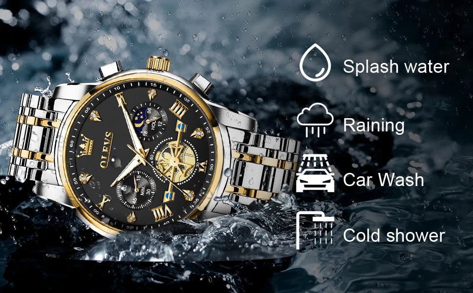 Cartmela 2856 Men’s Quartz Watch – Skeleton Flywheel Chronograph