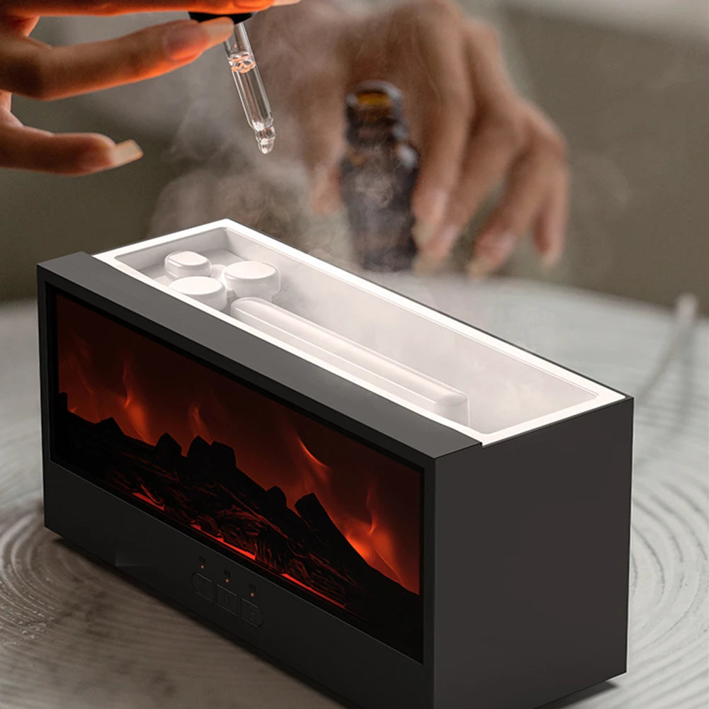 Dynamic Flame Fireplace Air Humidifier & Essential Oil Diffuser