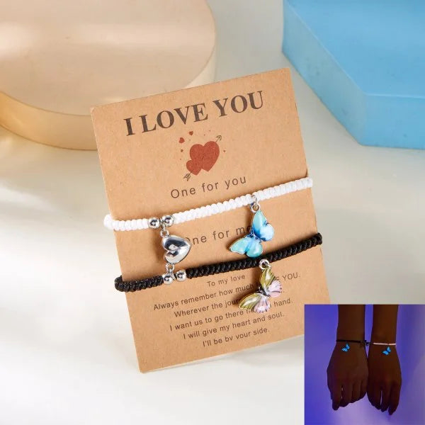 2PCS Butterfly Couples Luminous Bracelet