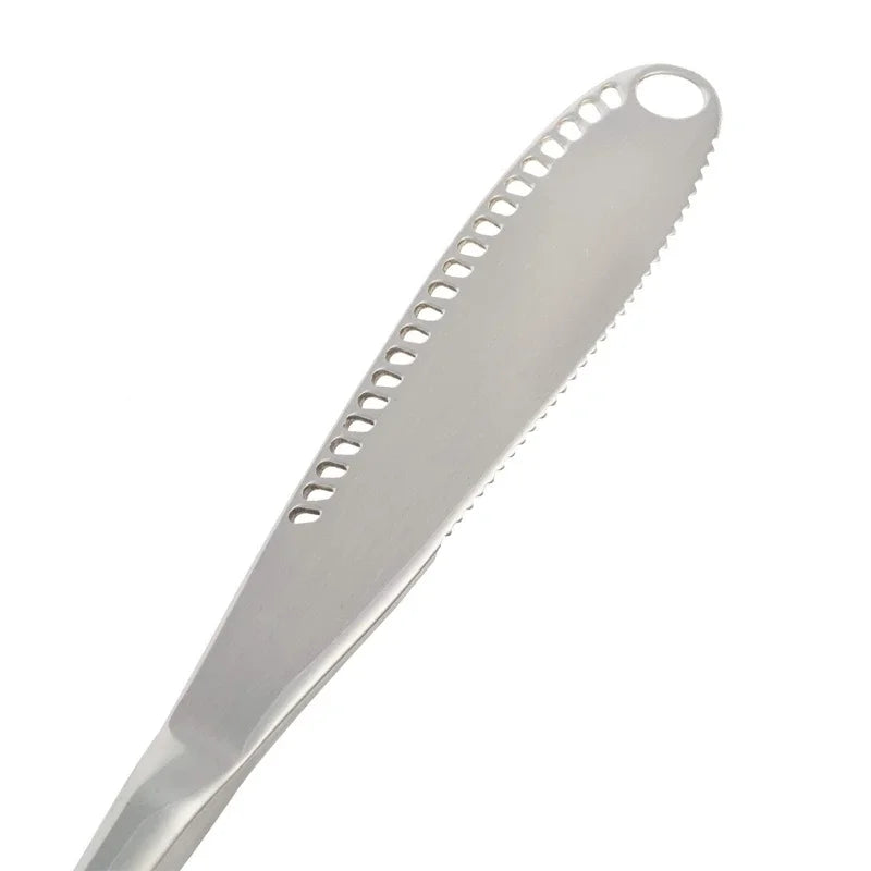 Stainless Steel Butter Knife with Holes – Spreader & Cheese Cutter