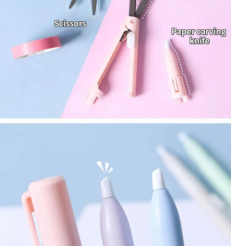 Mini 2-in-1 Portable Scissors & Paper Cutter Knife for Crafting