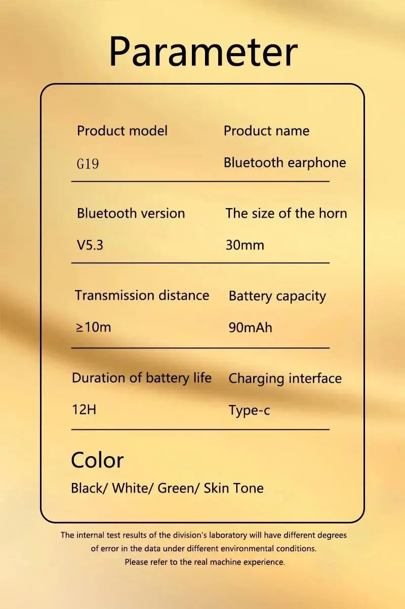 G19 Open-Ear Bluetooth Headset – Air Conduction Wireless Earhook