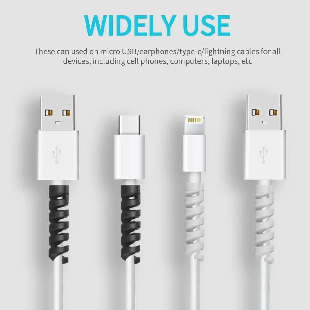 Charging Cable Protector – Cord Organizer, Holder & Winder Clip Set