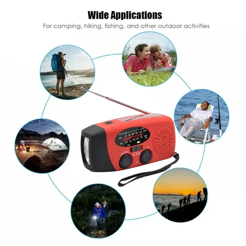Emergency Hand Crank Radio – Solar, NOAA, Power Bank, FM/AM/WB