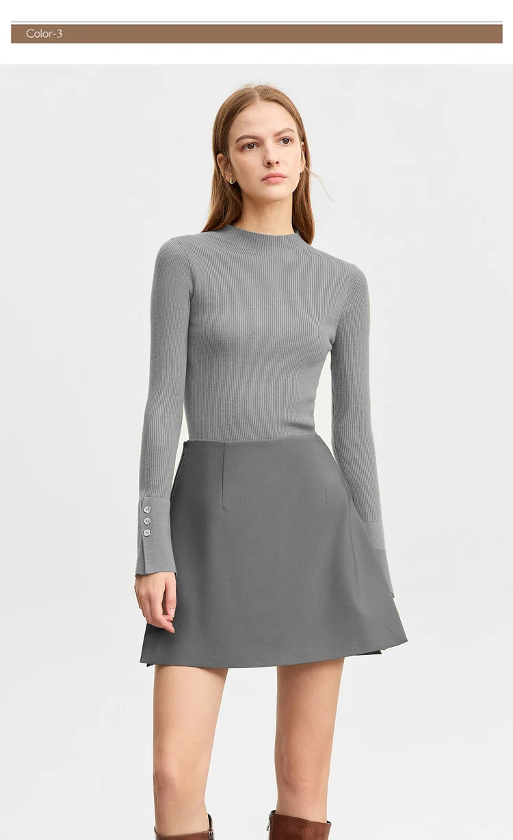 Women’s High Waist A-Line Shorts Skirt – Casual Autumn Fashion