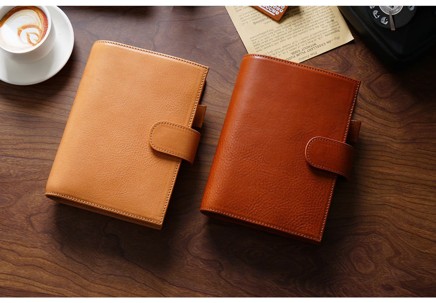 Full Grain Leather Planner with Rings – Personal Size Organizer