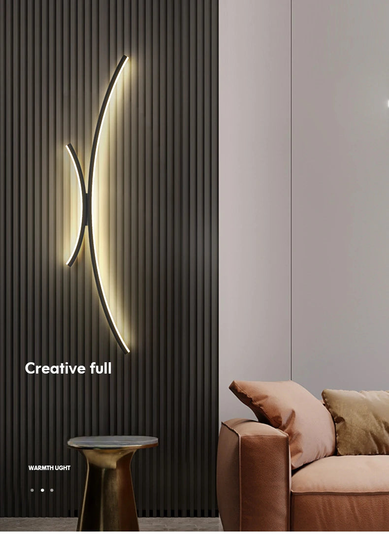 Cartmela Nordic Black & Gold LED Wall Lamp