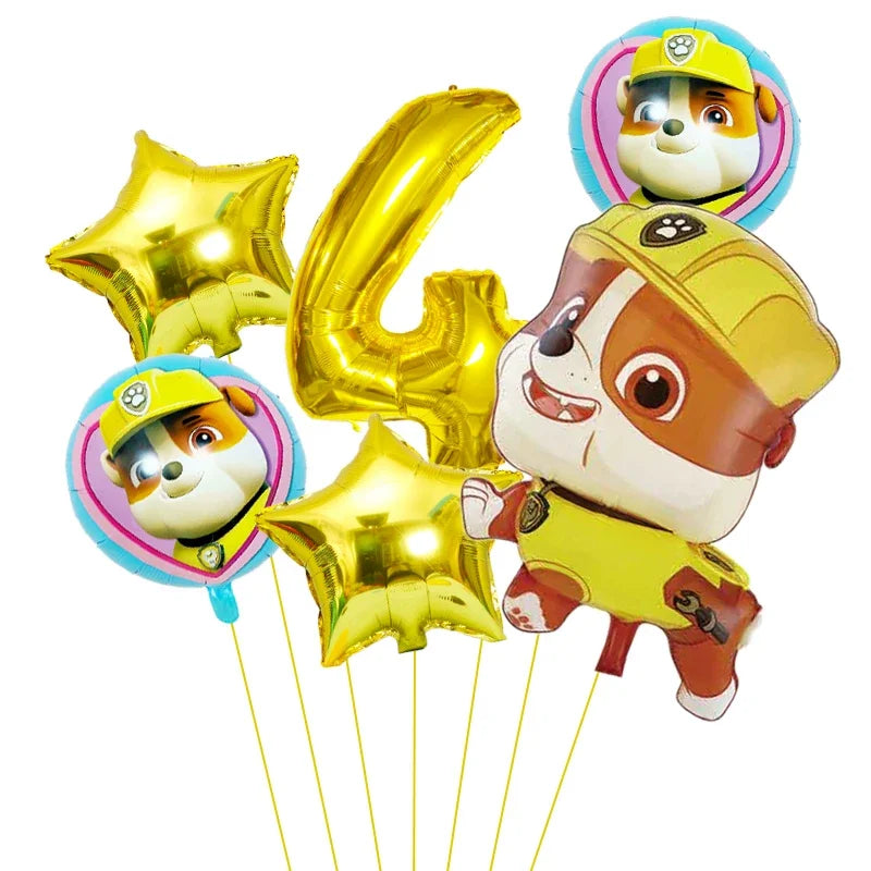 6pcs Paw Patrol Foil Balloons – Kids Birthday Party Decorations