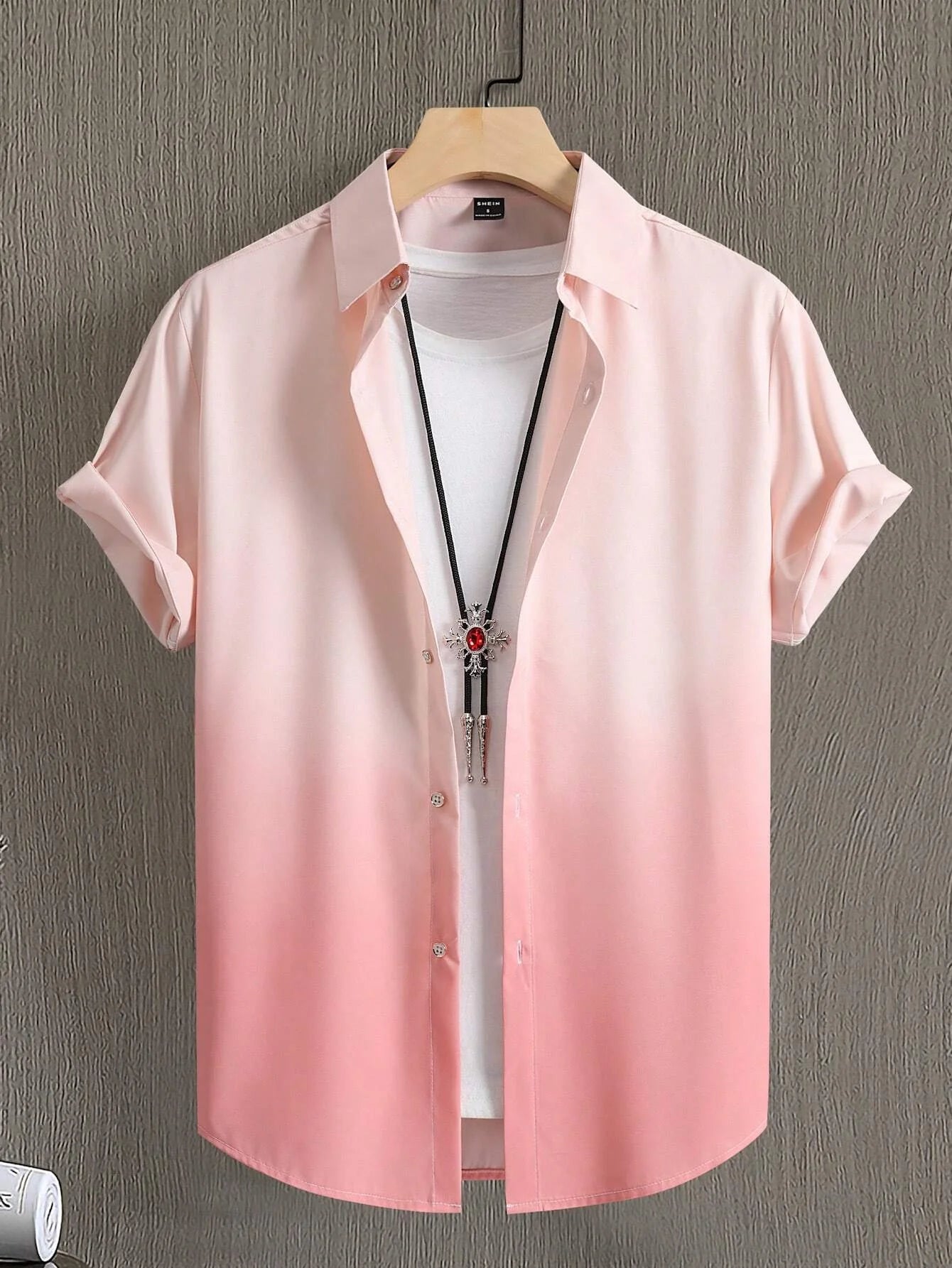 Men’s 3D Graphic Print Shirt – Gradient Short Sleeve Summer Top