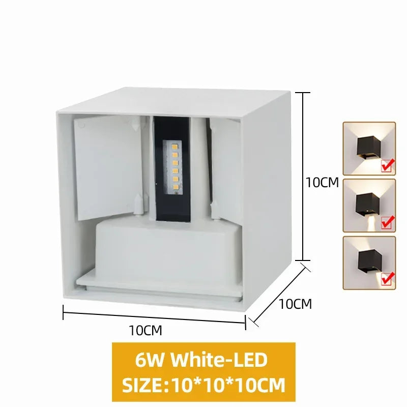Waterproof Aluminum LED Wall Lamp – 12W/24W Indoor Outdoor Light