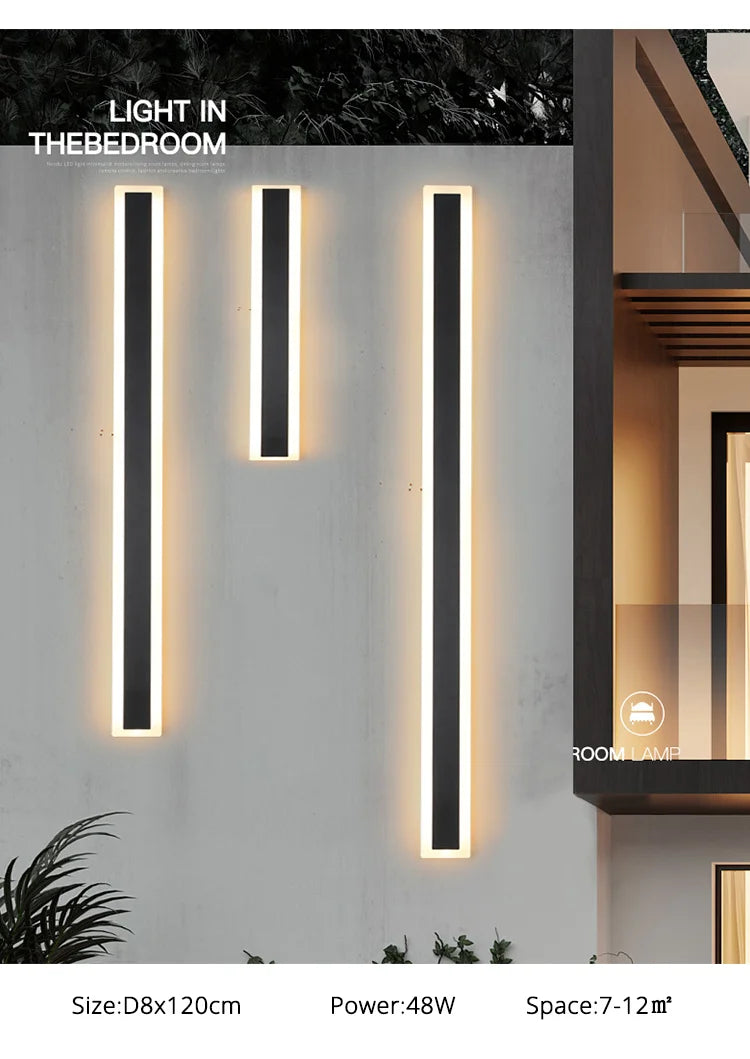 Outdoor Waterproof LED Wall Lights with Remote – Modern Dimmable