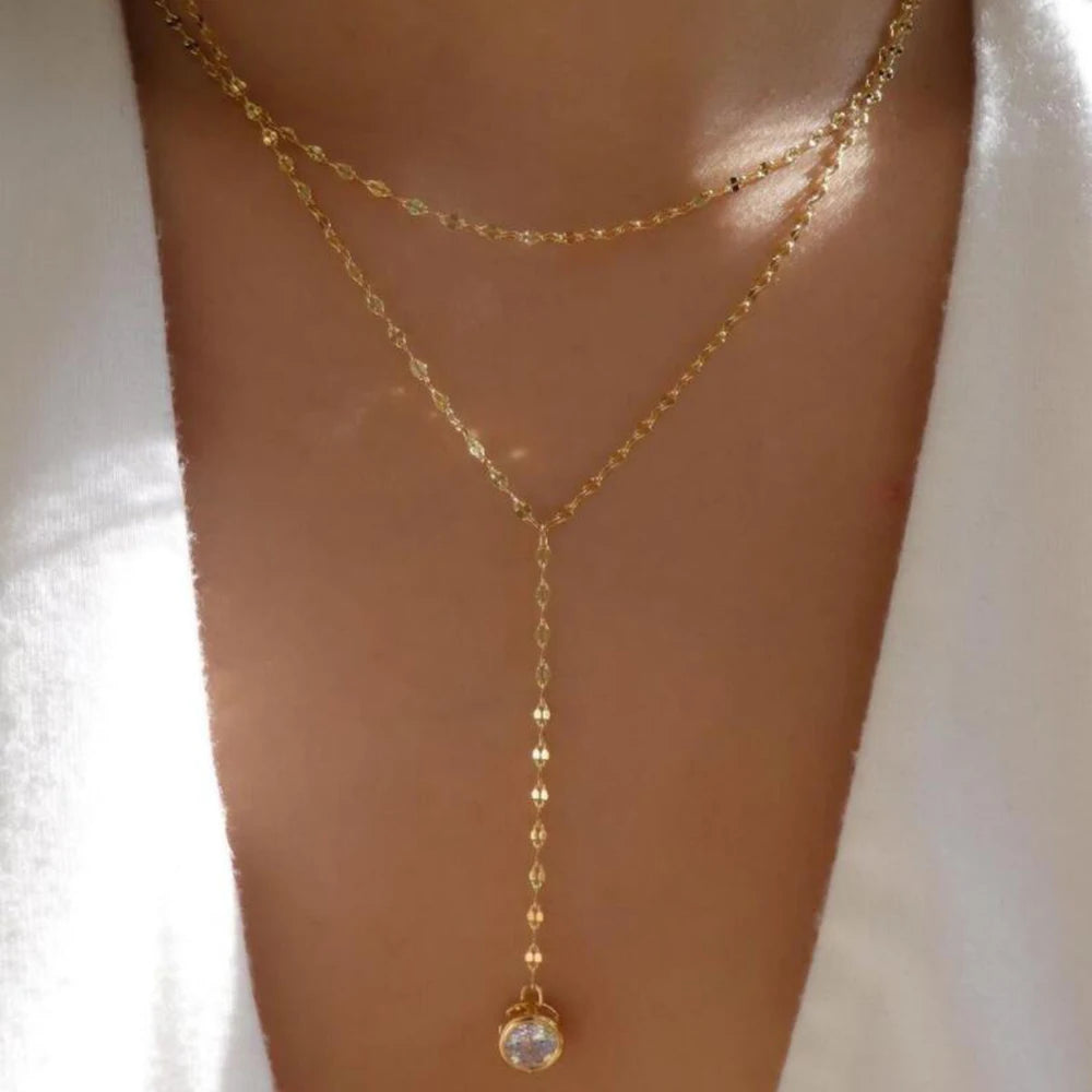Layered Gold Tone Necklace Set – 5pcs Braided & Beaded Chains