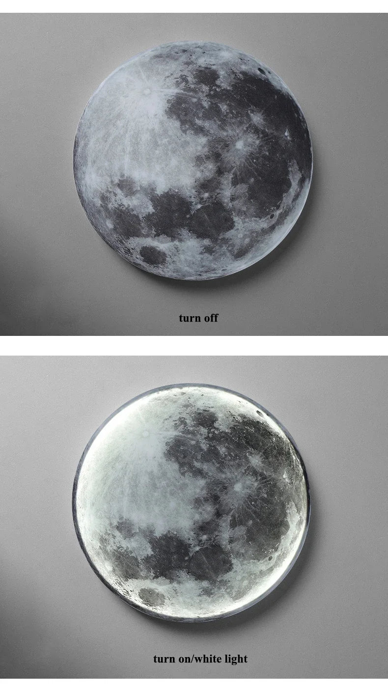Modern 3D Moon LED Wall Lamp – Bedroom & Living Room Light