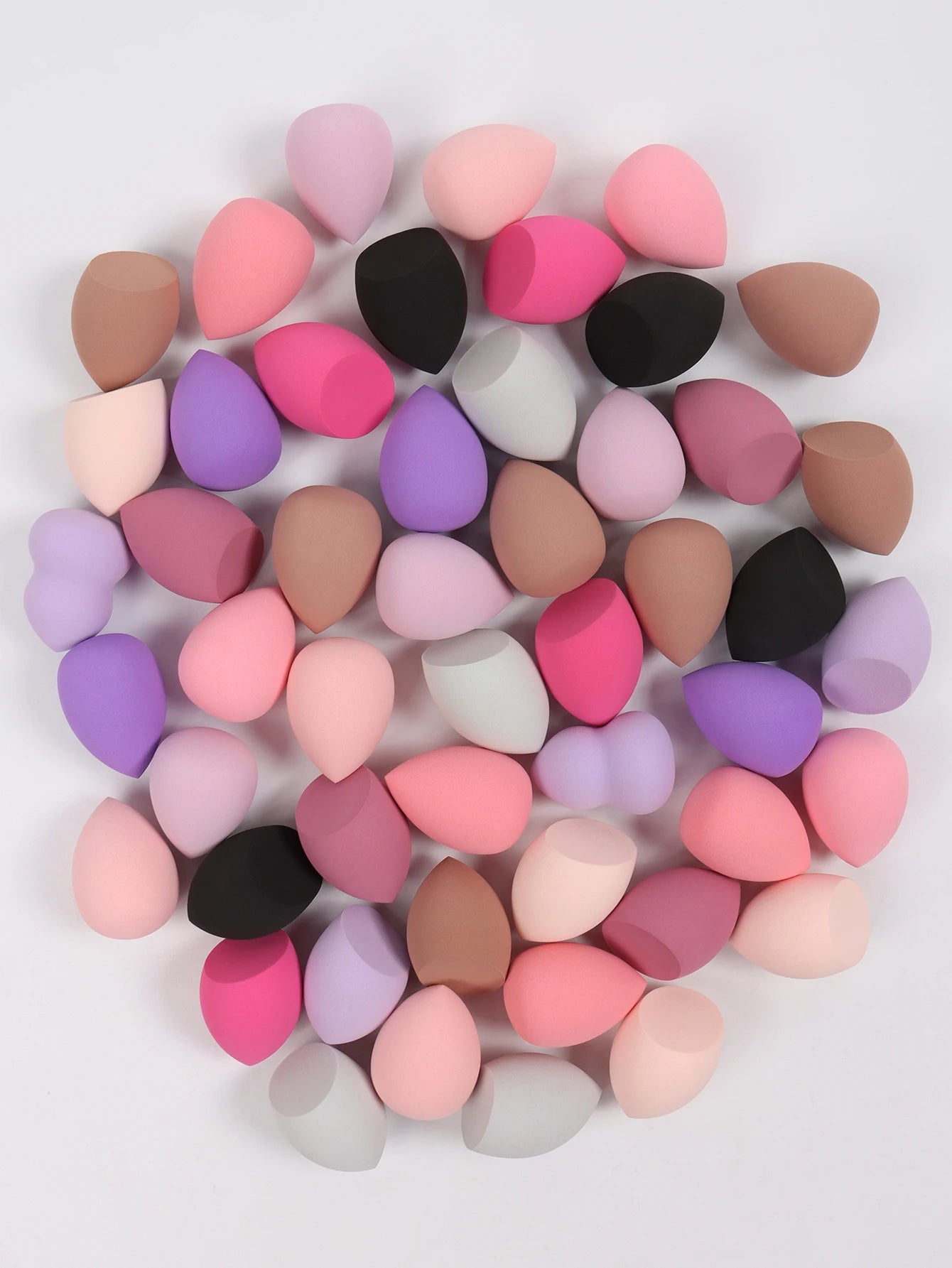 Medium Beauty Sponges – 6–60pcs Random Colors & Shapes for Makeup