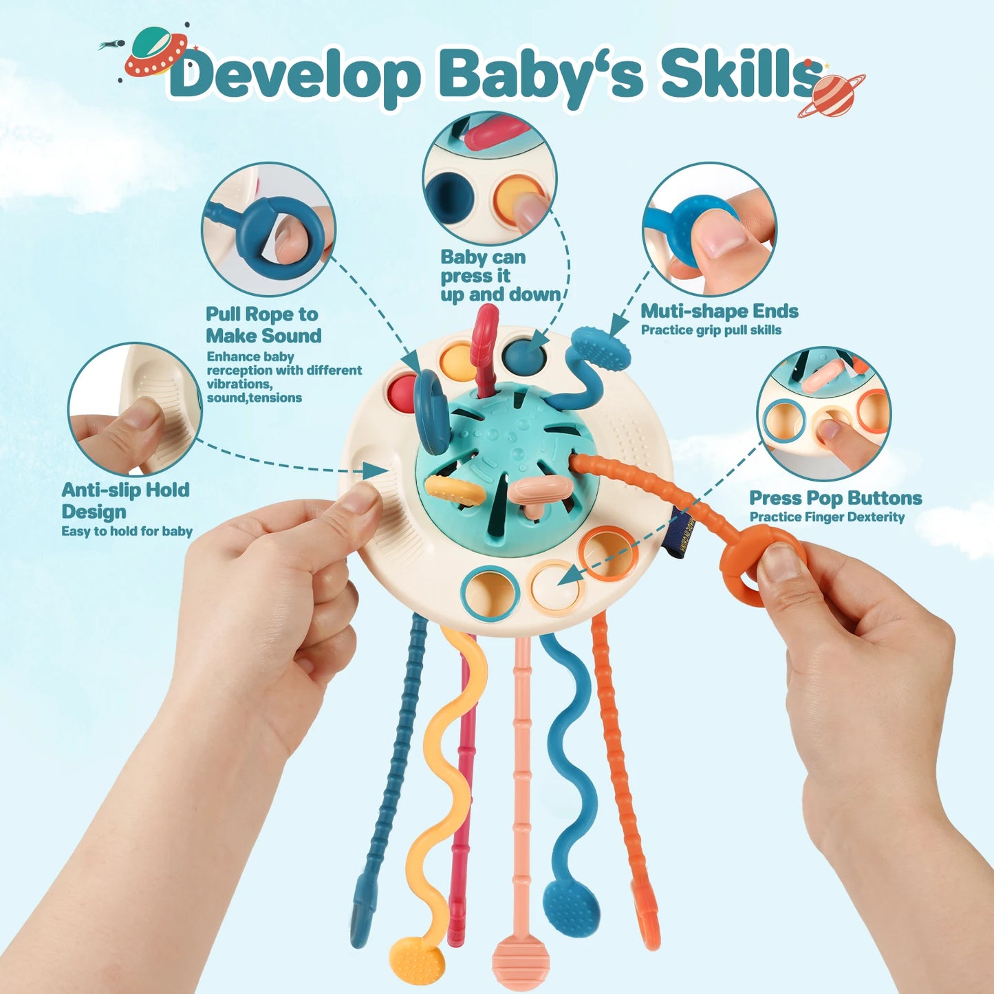 Montessori Sensory Pull String Toy – Educational & Engaging for Babies
