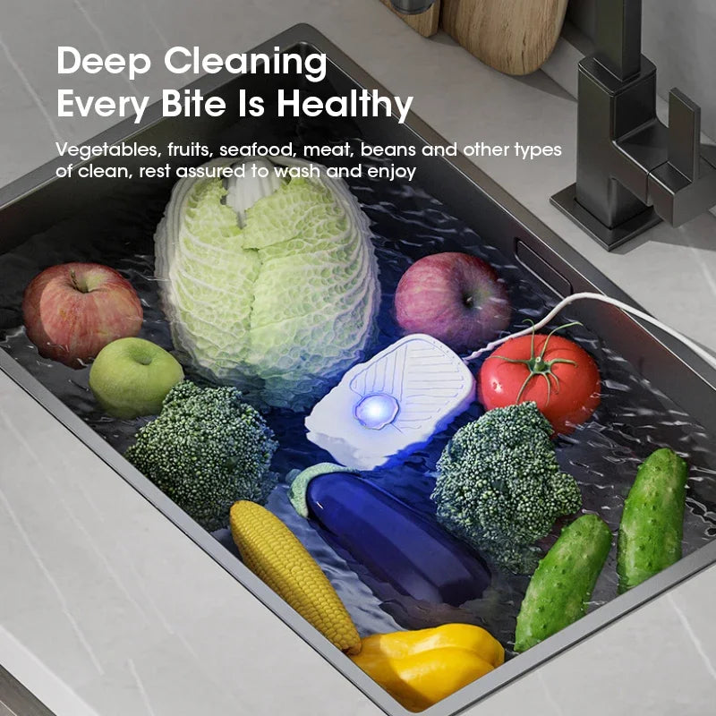 Ultrasonic Vegetable & Fruit Cleaner – Mini High Frequency Kitchen Machine
