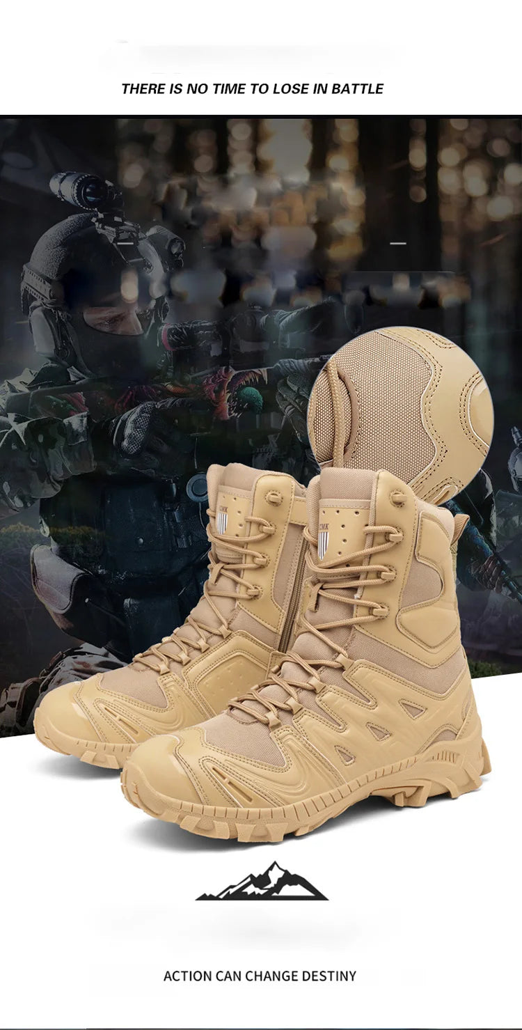 Special Forces Desert Combat Tactical Men's Tall Boots