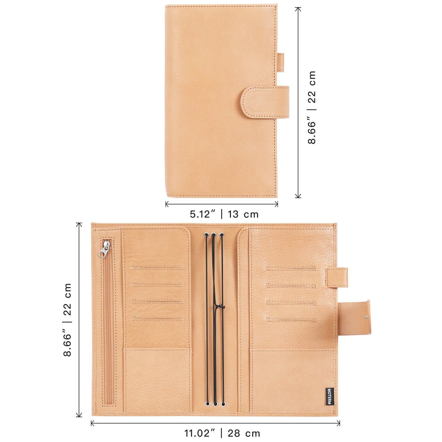 Vegetable Tanned Leather Travel Notebook – Standard Planner Cover
