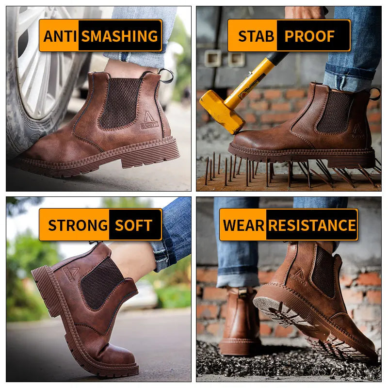 Cartmela 2023 Men’s Leather Safety Boots