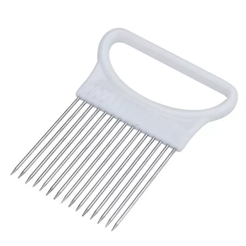 Stainless Steel Onion Slicer Holder – Safe & Easy Cutting Tool