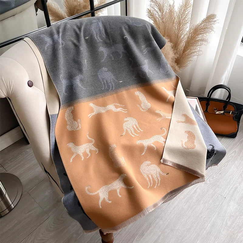 2024 Luxury Cashmere Travel Poncho – Warm Blanket Shawl Wrap