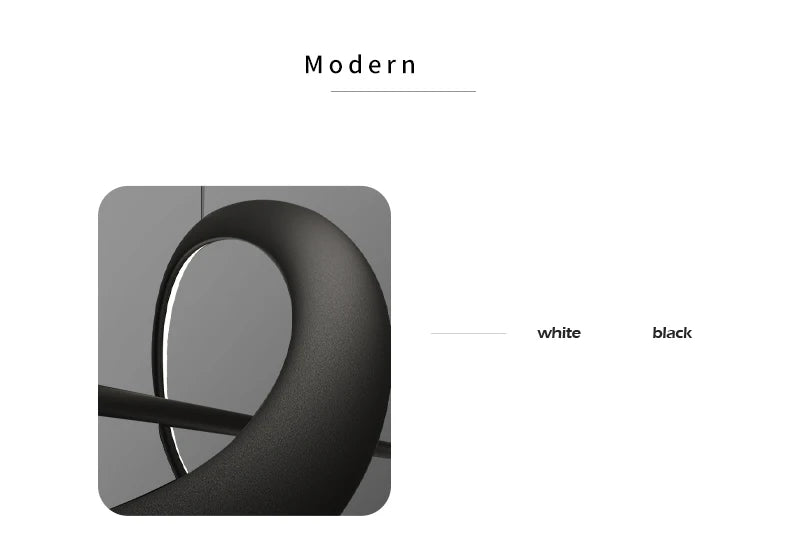 Modern Curved LED Pendant Light – Minimalist Dining Room Fixture