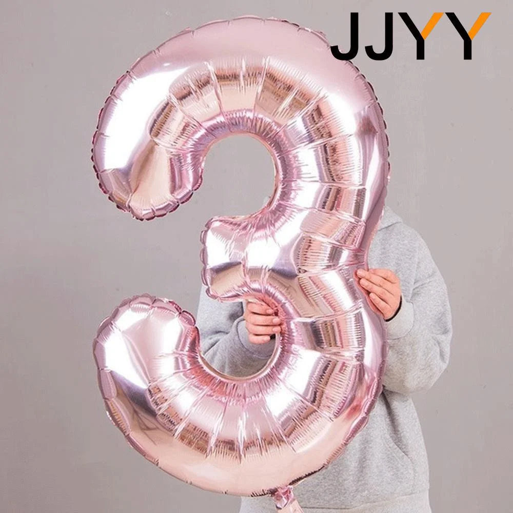 32" Foil Number Balloons 0–9 – Birthday & Party Decorations