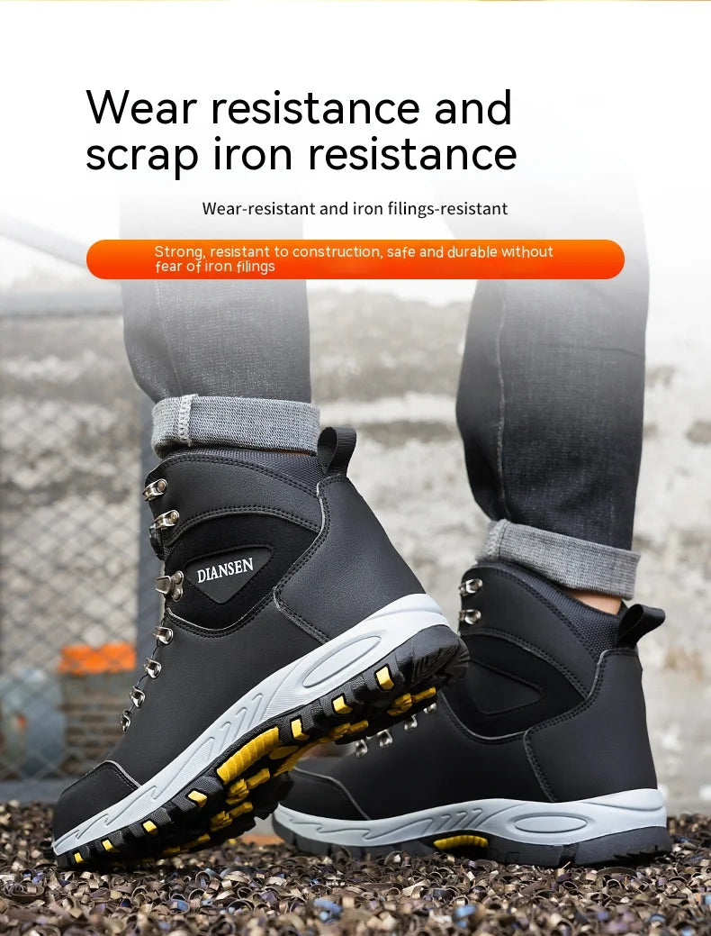 Rotating Button Safety Shoes for Men