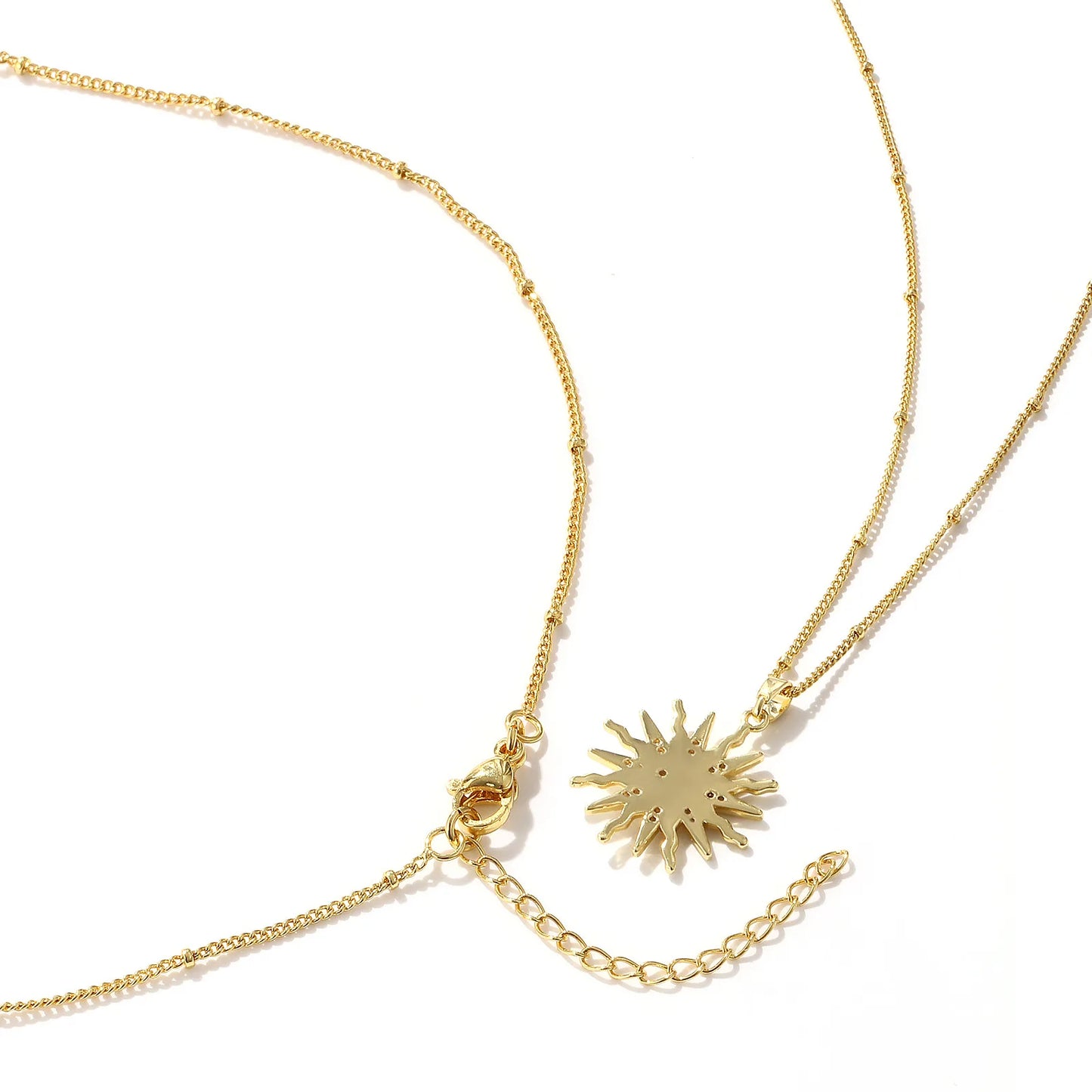 18K Gold Plated Galaxy Enamel Pendant Necklace – CZ Curb Chain