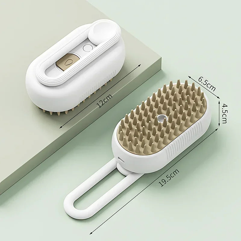 3-in-1 Pet Steam Brush – Grooming, Massage & Hair Removal Tool