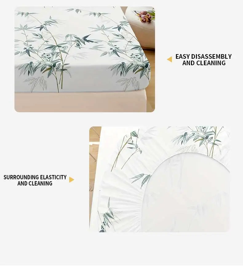 3pcs Bamboo Leaf Fitted Sheet Set – Soft, Breathable, Hypoallergenic
