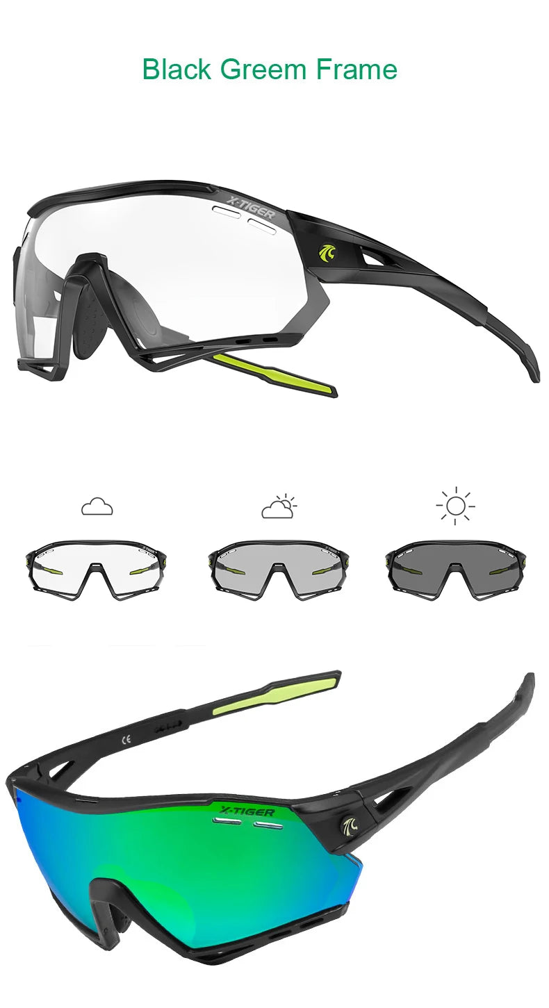 5-Lens Polarized Cycling Glasses – UV Protection Sports Eyewear