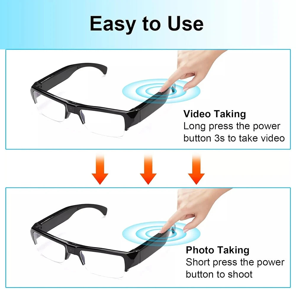 1080P HD Camera Glasses | Mini DVR Video Recording Sports & Driving Eyewear