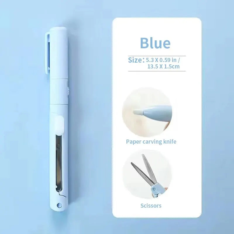 Mini 2-in-1 Portable Scissors & Paper Cutter Knife for Crafting