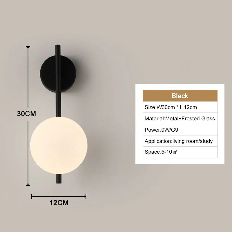 Interior LED Wall Lamp with G9 Bulb – Black & Gold Wall Sconce